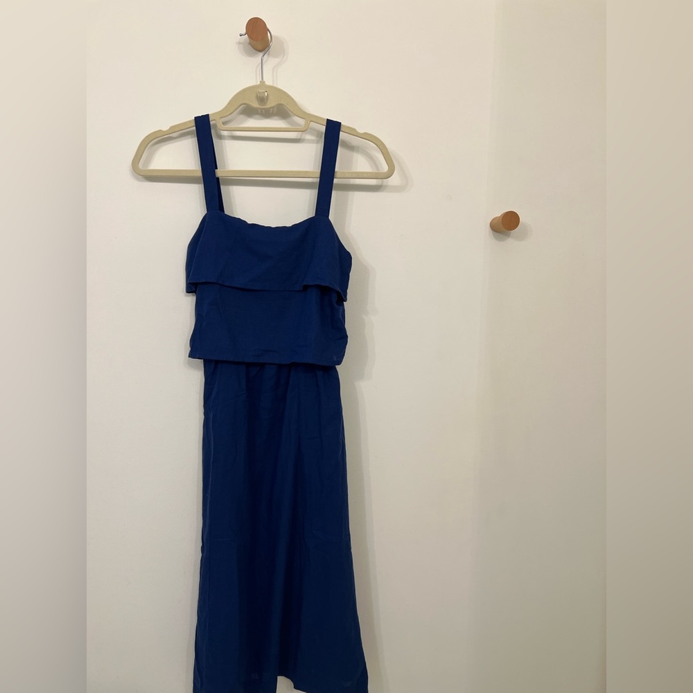 Sezane Blue Midi Dress Size: 34